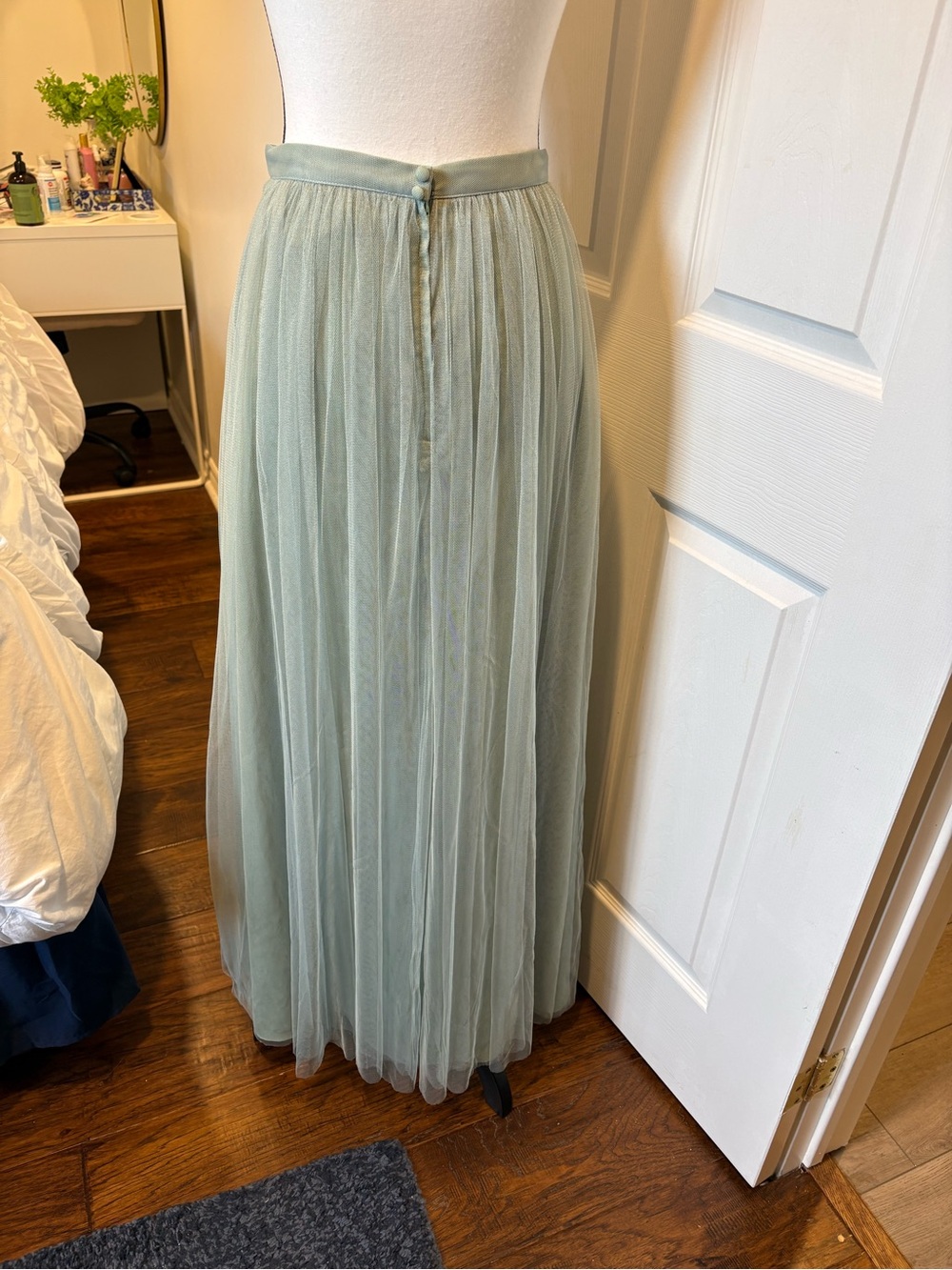 Jenny Yoo Sage Green Tulle Maxi Skirt Bridesmaid Wedding Size 10 - Picture 8 of 9